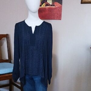 RXB Deep Blue Long Sleeve Blouse